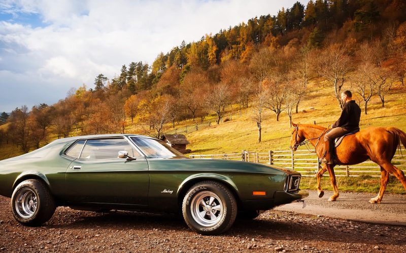 Classic Car and Horse in Kentucky