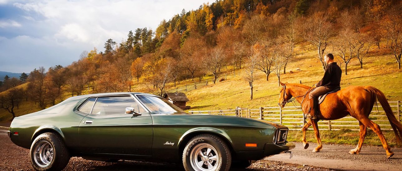 Classic Car and Horse in Kentucky