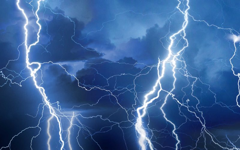 Lightning during storm at night