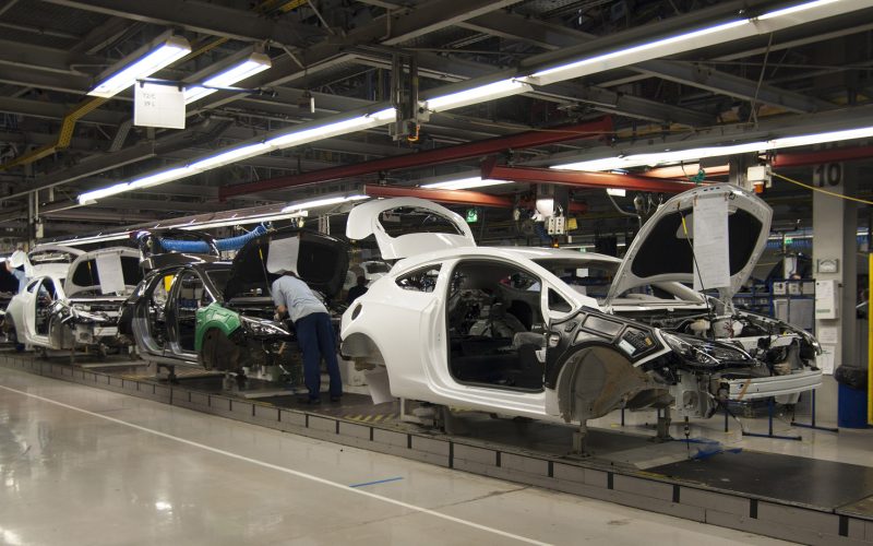 Cars on the production line