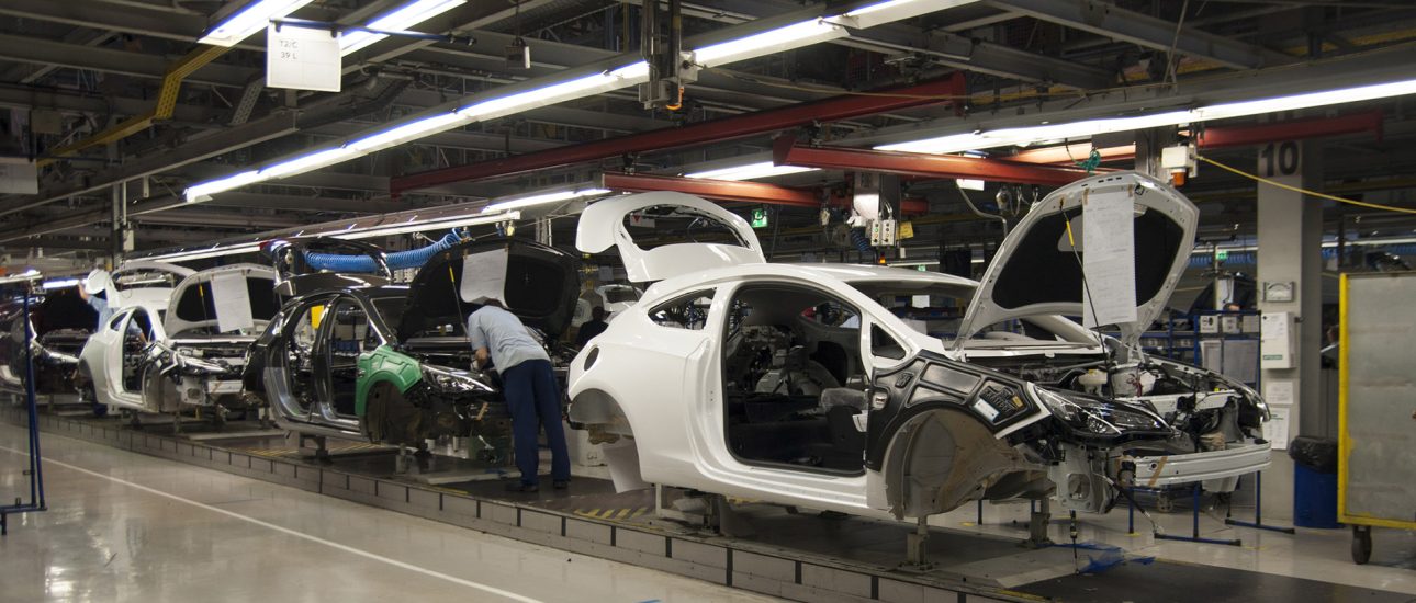 Cars on the production line