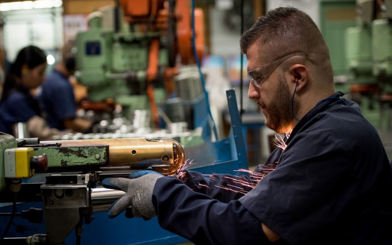 Manufacturing worker in a factory