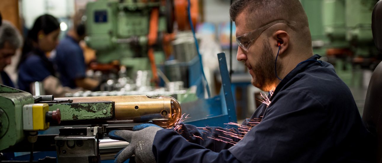 Manufacturing worker in a factory