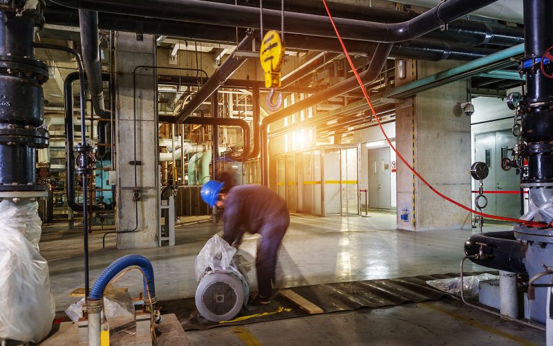 Worker in a manufacturing facility