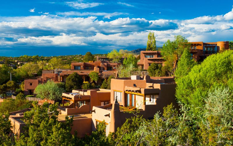 Santa Fe hillside houses