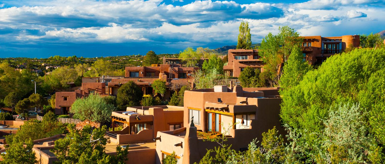 Santa Fe hillside houses