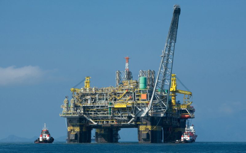 Oil rig in Atlantic Ocean