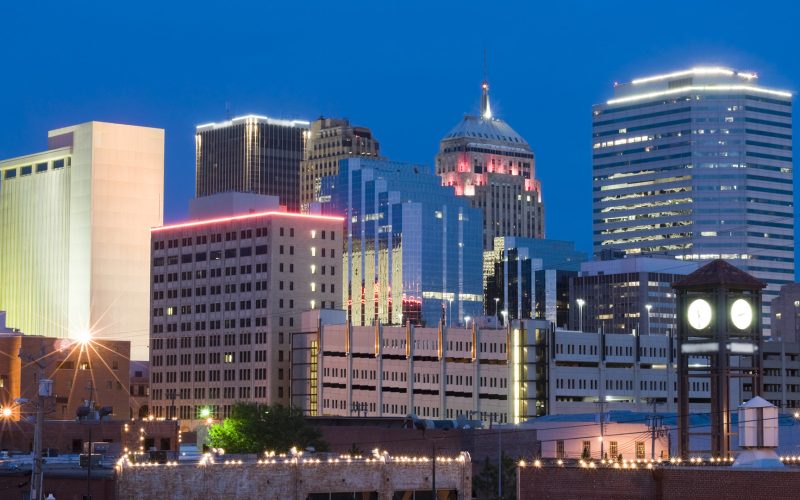 The Oklahoma City skyline at dusk