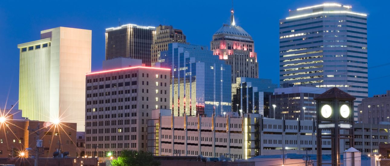 The Oklahoma City skyline at dusk