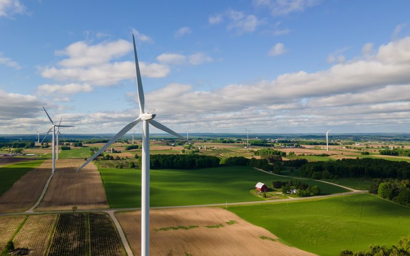 McBain Michigan Wind Turbines on Farm