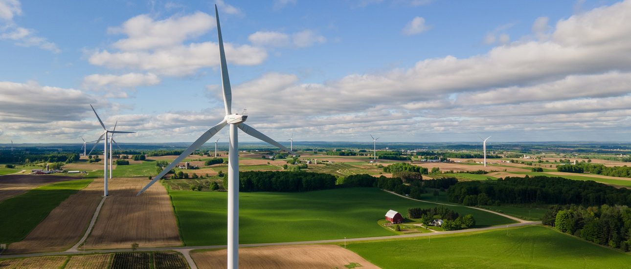 McBain Michigan Wind Turbines on Farm