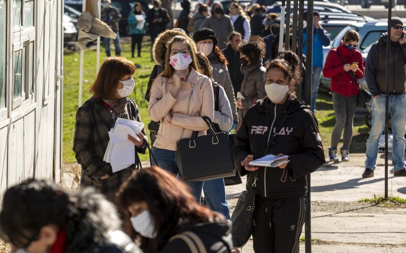 People in Line During Pandemic