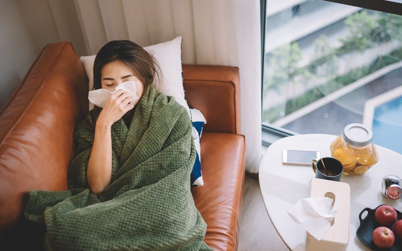 Woman Fighting Cold