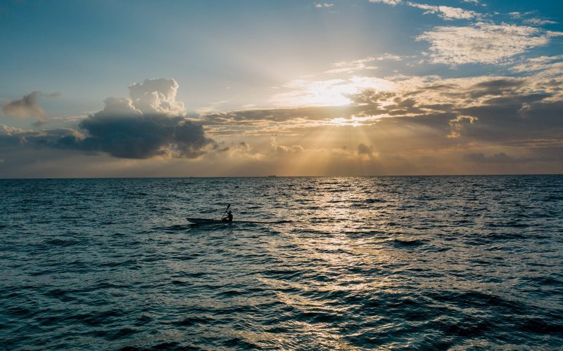Kayaking outdoors
