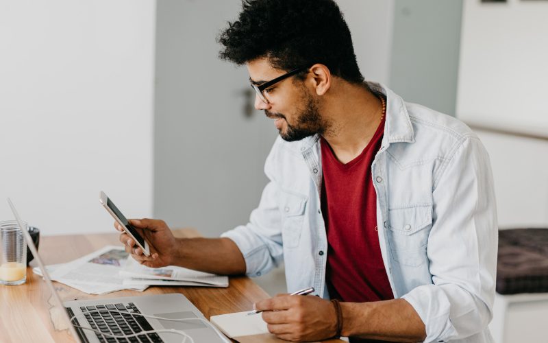 Man Working at Home