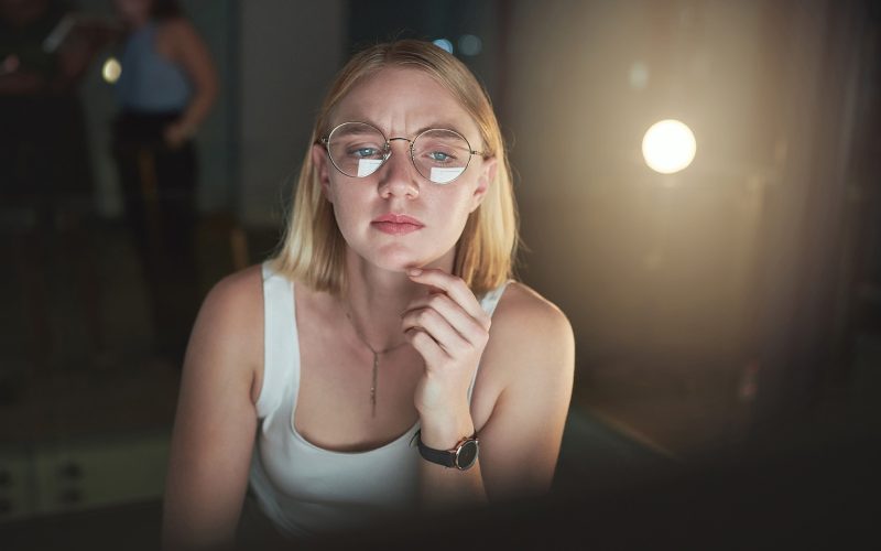 Woman Looking at Computer