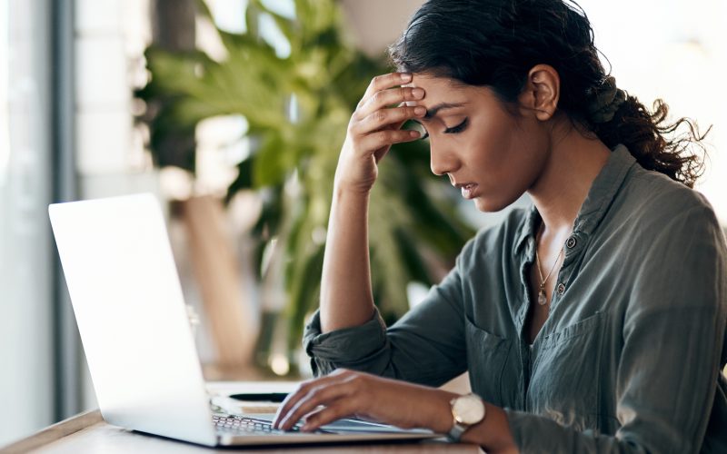 Woman Looking At Her Computer