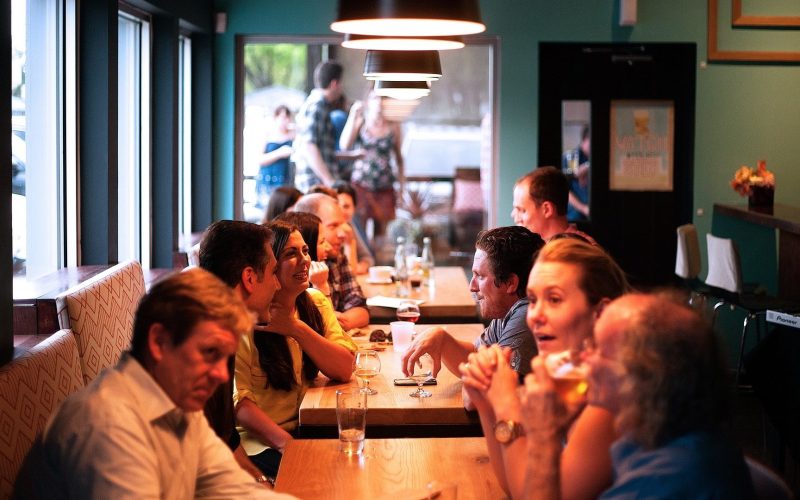 People dining in restaurant