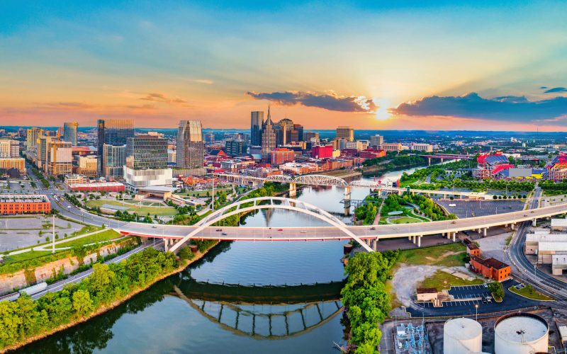 Nashville Tennessee Drone Skyline Aerial Panorama