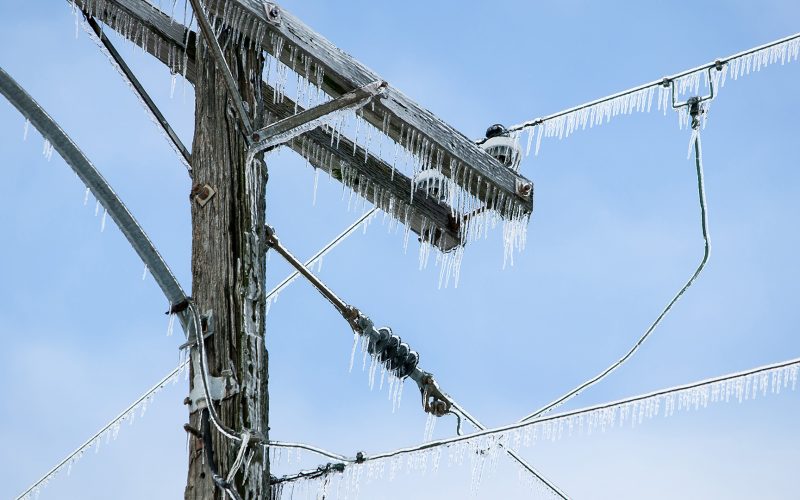 Ice on electric lines