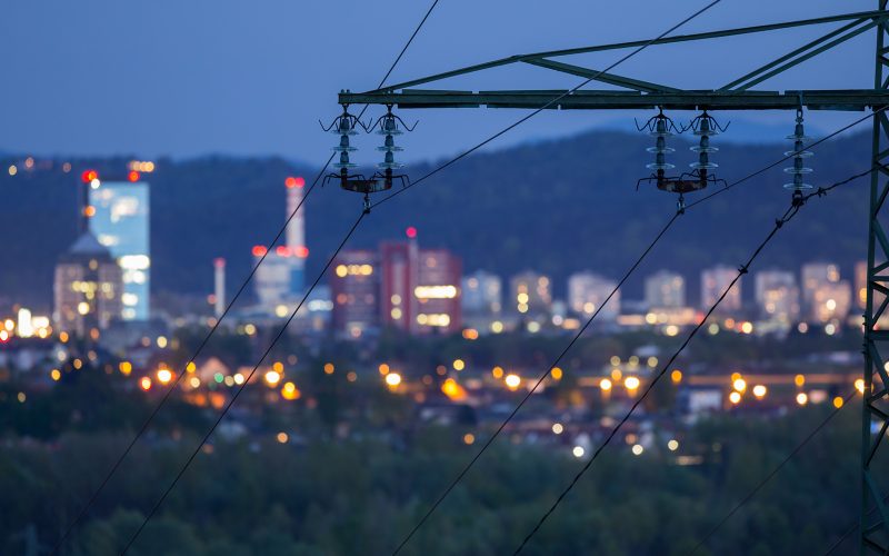 High power electricity grid powering the city