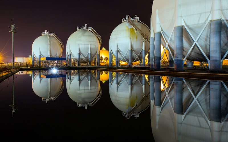 Natural gas storage tanks