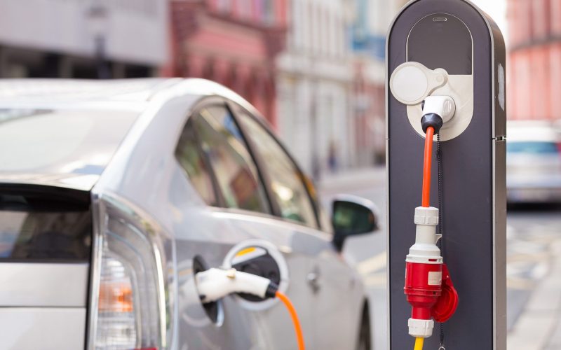 Electric Car Charging On Street