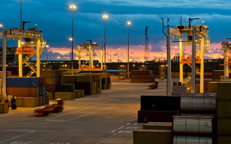 Port containers and cranes