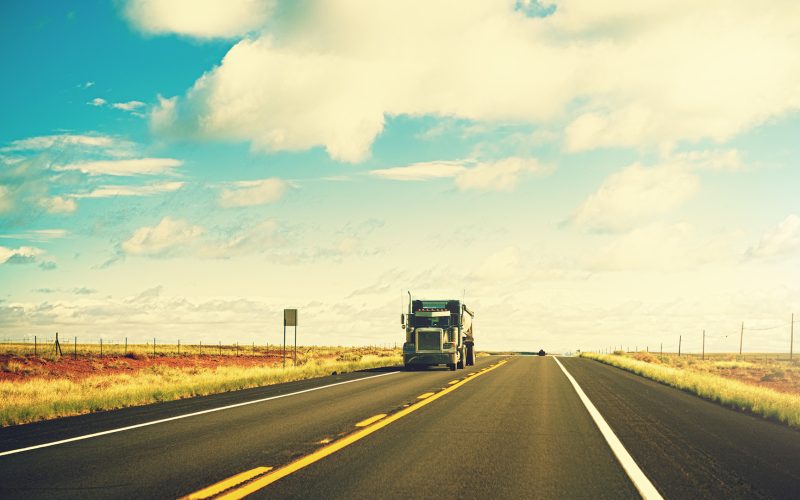 Semi truck on open road