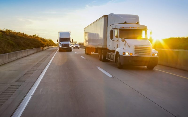 Semi trucks on the road